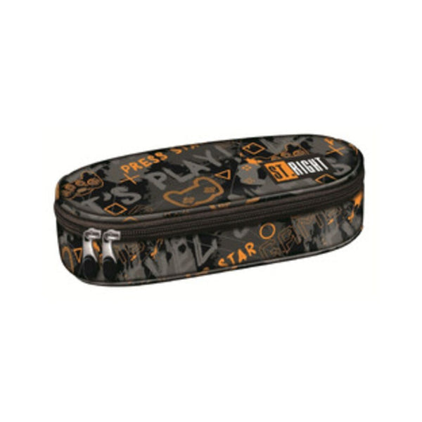 St. Right Orange Pad Zippered Pencil Case - Oval, Gaming Design