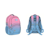 St. Right Pink and Blue Gradient School Backpack | 17