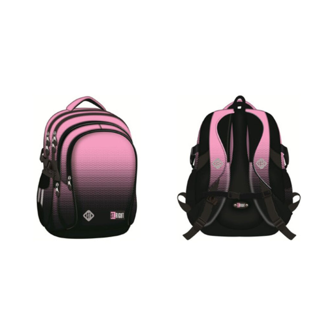 St. Right Pink Gradient School Backpack | 17 Inch, Multiple Compartments