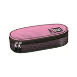 St. Right Pink Gradient Dual Zip Pencil Case | Oval, Black Trim