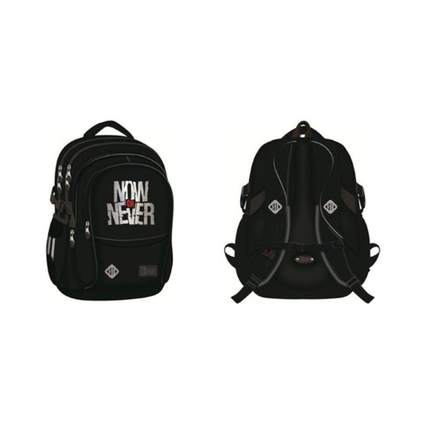 St. Right Now or Never Black Multi-Compartment Backpack | 17 Inch