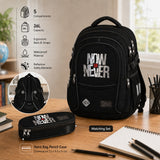 St. Right Now Or Never Black Multi Compartment Backpack | 17 Inch