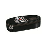 St. Right Win or Never Oval Pencil Case | Compact Black, Dual Zip