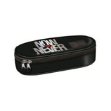 St. Right Now Or Never Oval Pencil Case | Compact Black, Dual Zip