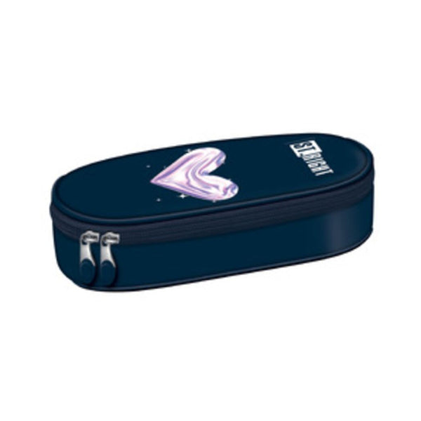 St. Right Fortnite Moonlight Heart Oval Pencil Case | Dark Navy, Dual Zip