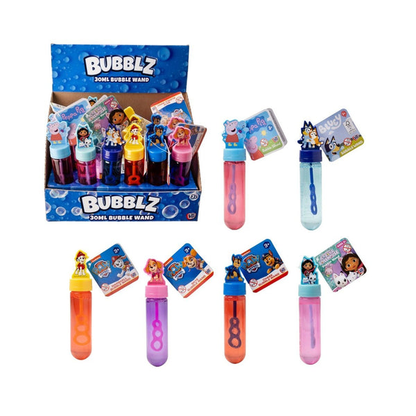 Licensed Character Mini Bubble Wands | 30ml, Assorted Designs and Colours