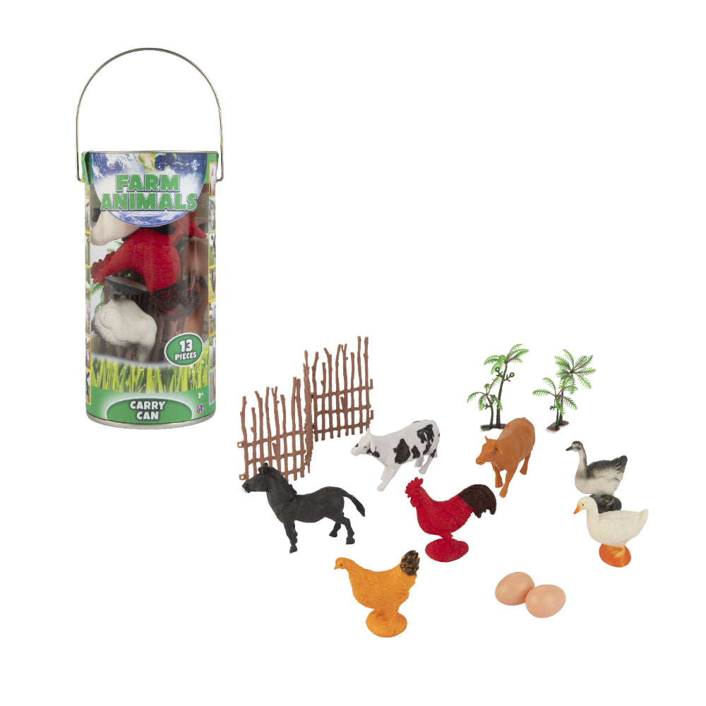Farm Animals Carry Can Playset | 13 Pieces, Assorted Designs