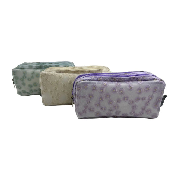 Supreme Frosted Floral Double Pencil Case | Assorted Pastel Colours