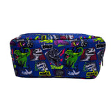Supreme Dino Stomp Double Pencil Case | Blue Dinosaur Comic Design