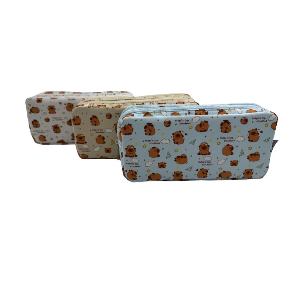 Supreme Capybara Double Pencil Case | Assorted Colours and Designs