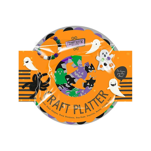 Halloween Assorted Craft Activity Platter - Beads and Spooky Shapes