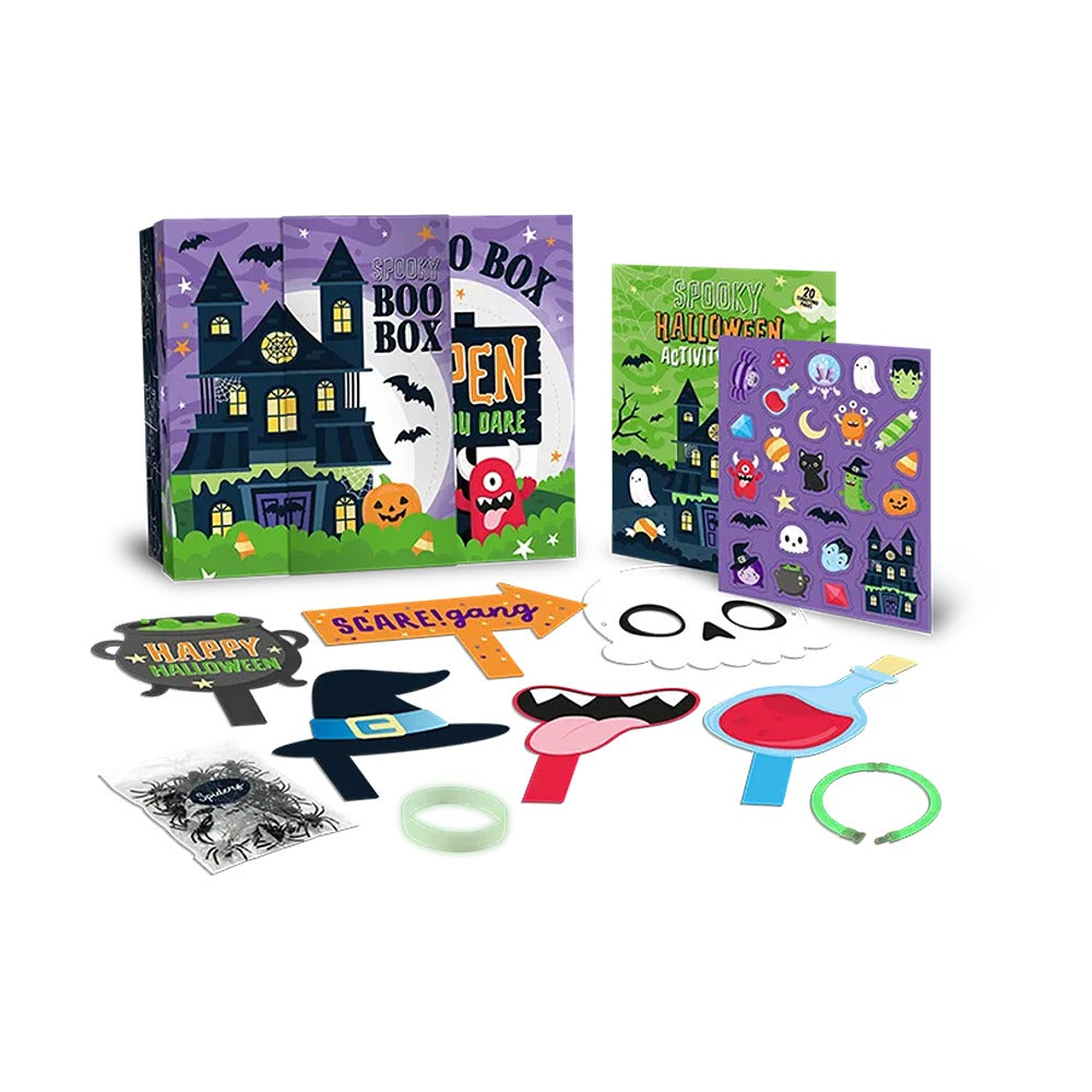 Halloween Boo Box Activity Set - Over 20 Games, Stickers and Props