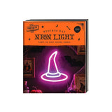 Halloween Witch's Hat Wall-Mounted Neon Light - White and Purple-Pink Glow