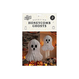 Halloween Hanging Honeycomb Ghost Decorations - Pack of 2, White