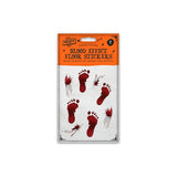 Halloween Bloody Footprint Floor Sticker Set - 8 Pieces, Assorted Designs