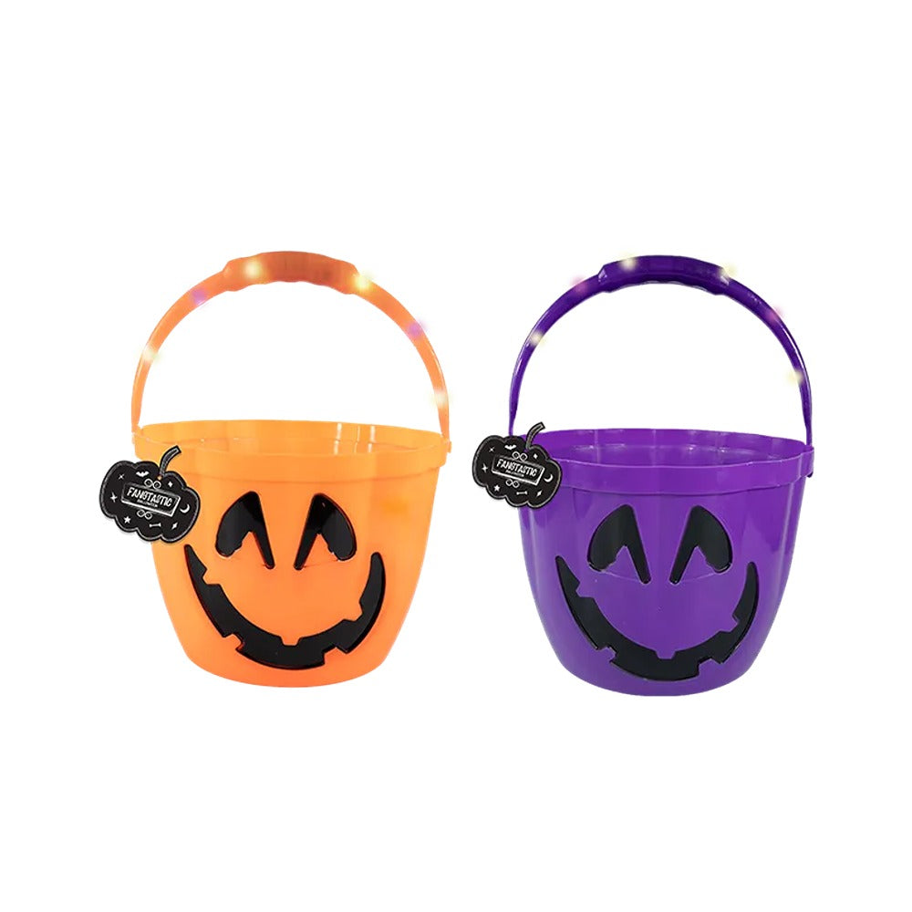 Halloween Light-Up Jack-o’-Lantern Treat Bucket - Assorted Colours