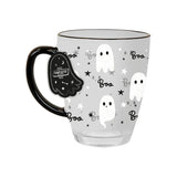 Halloween Ghost Glass Mug - Assorted Colours, Boo and Star Design