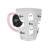 Halloween Ghost Glass Mug - Assorted Colours, Boo and Star Design