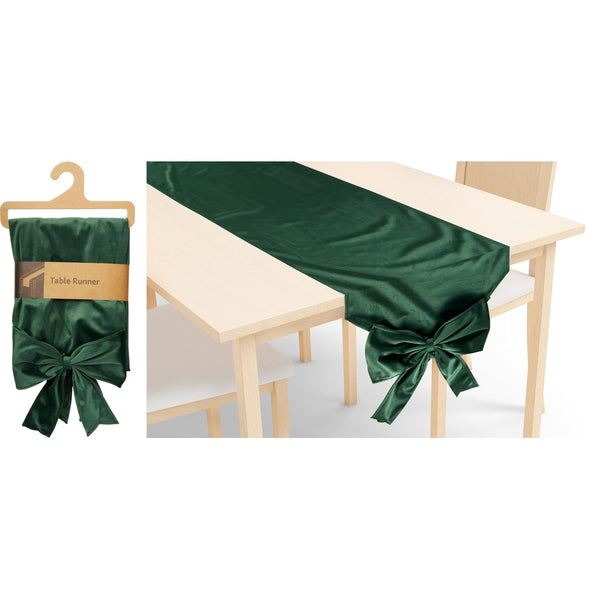 Bow End Table Runner - Green - 33x240cm