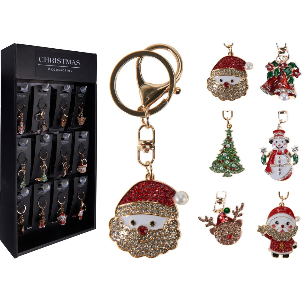 Christmas Keychain - Assorted Designs - 9cm