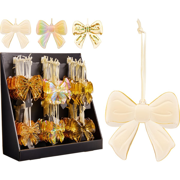Christmas Bow Hang Decorations - Assorted Designs - 3 Pack
