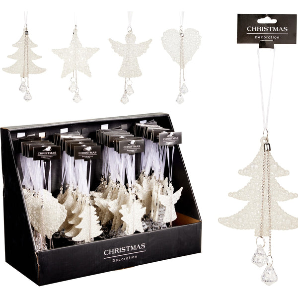Christmas Hanging Decorations - Assorted Designs - 10cm