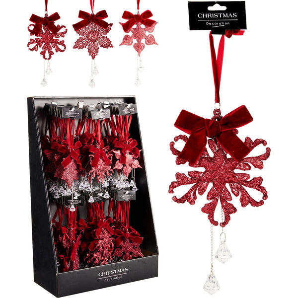 Christmas Snowflake Decoration - Assorted Designs - 11cm