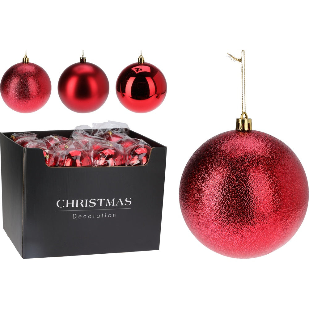 Christmas 10cm Red Christmas Baubles | Shatterproof Classic Finish