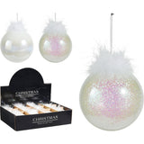 Christmas Baubles Pearl Effect 8cm | Assorted Designs