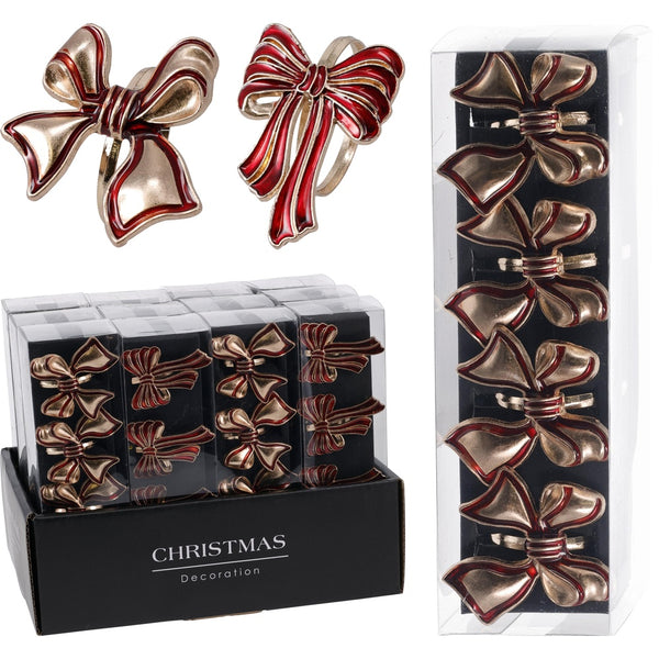Bow Napkin Ring - Metal - 4 Pack