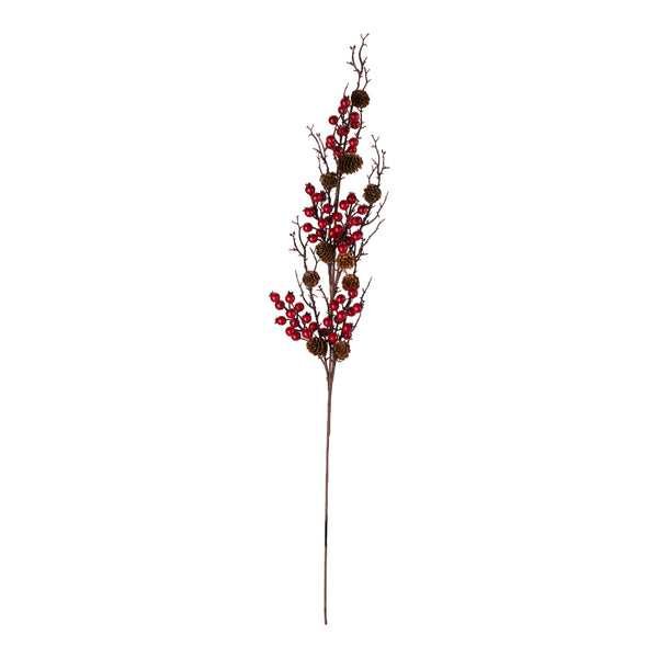 Christmas Berrypine Branch 90cm | Decorative Seasonal Pick