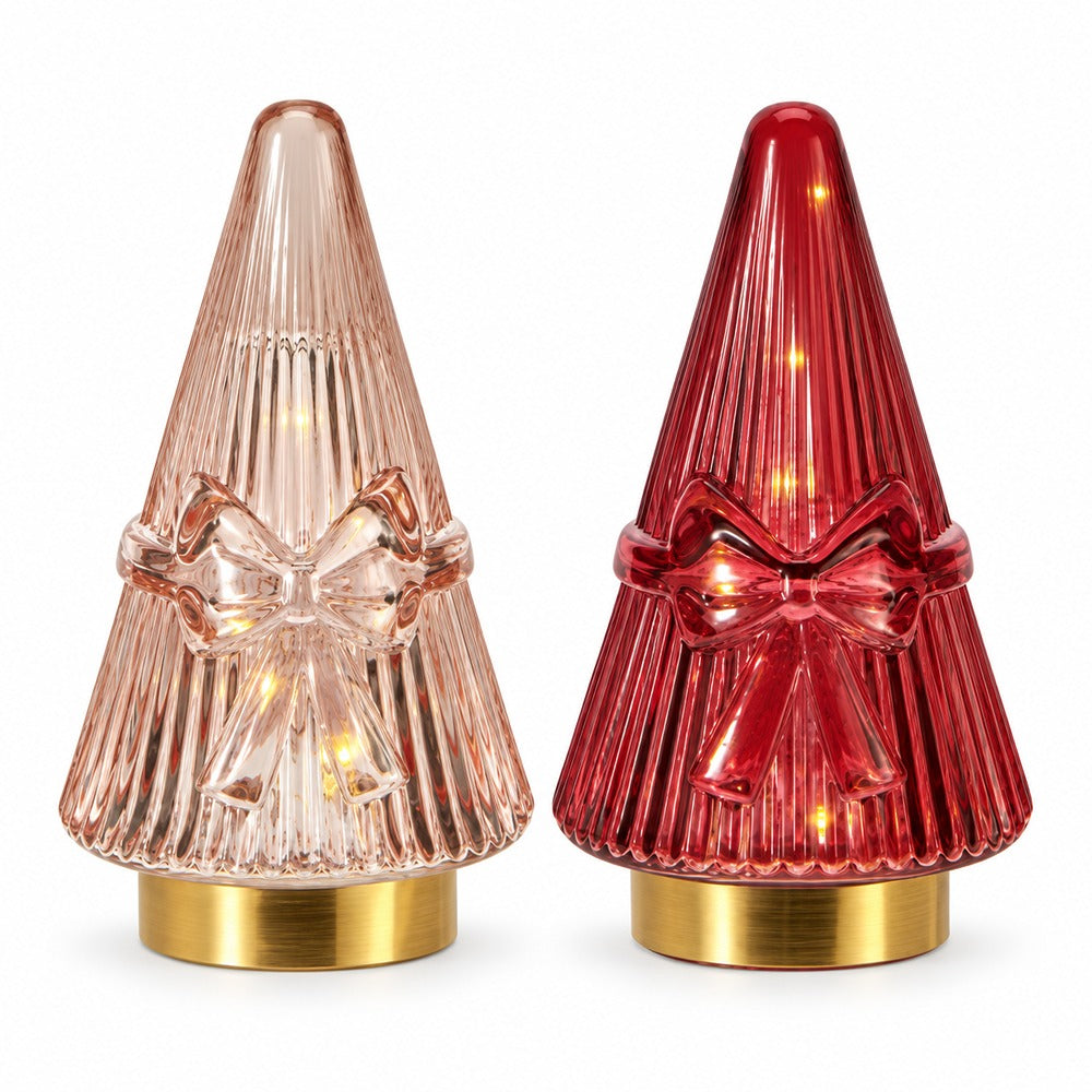 Christmas Tree Glass LED Ornament | Assorted Designs