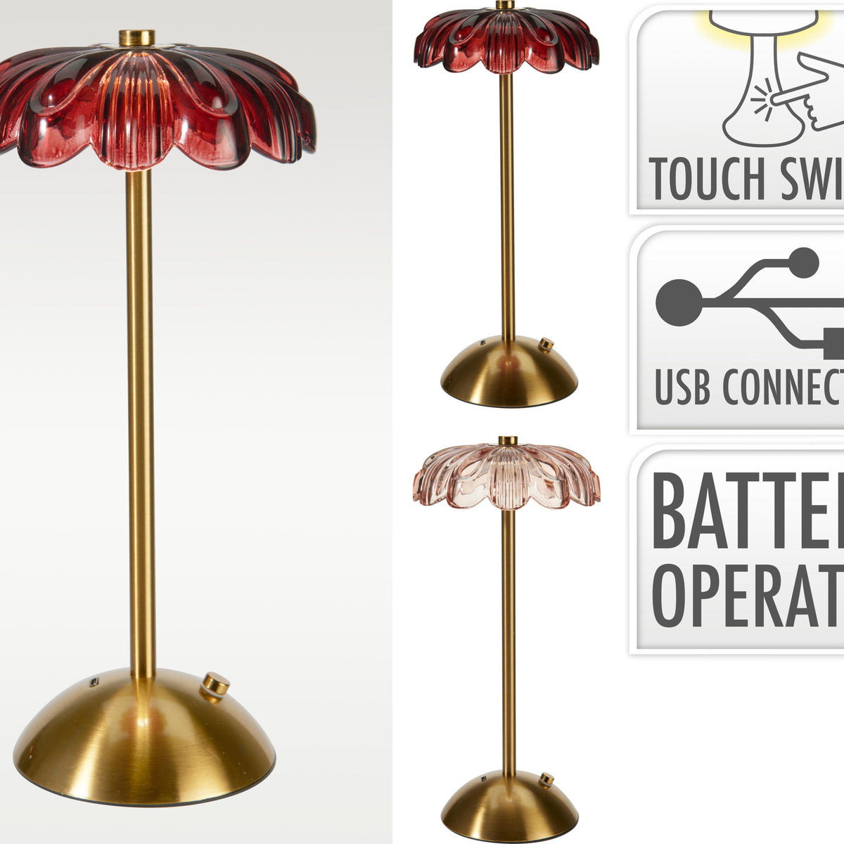 Flower Table Lamp - USB - 13X30cm