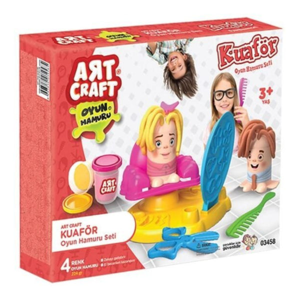 Hairdresser Modelling Dough Playset - 4 Colours, 200 g, Ages 3+