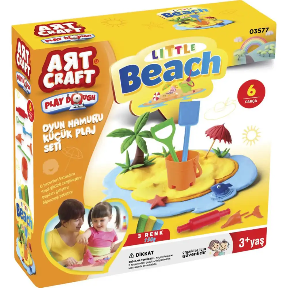 Little Beach Play Dough Activity Set - 6 Pieces, 3 Assorted Colours, 150g