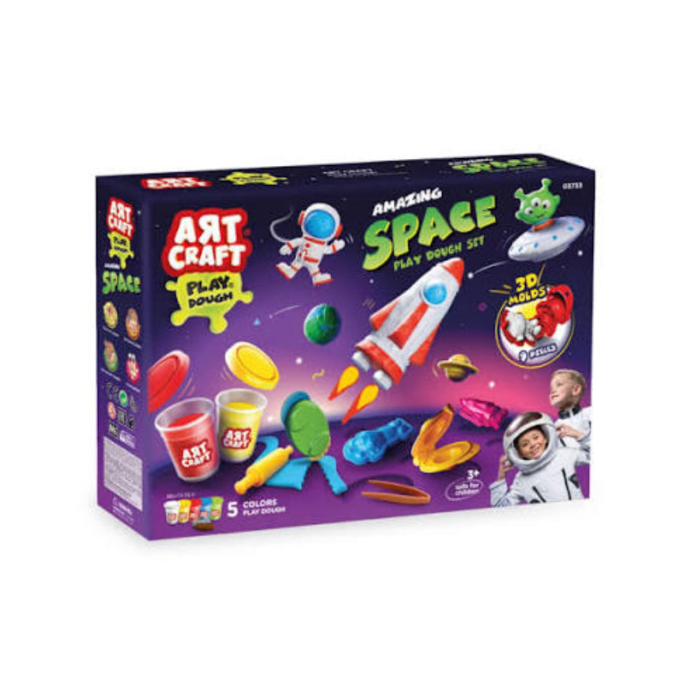 Artcraft Amazing Space Play Dough Activity Set - 6 x 54g, Assorted Colours