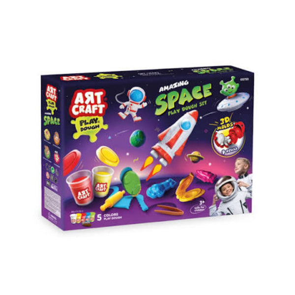 Artcraft Amazing Space Play Dough Activity Set - 6 x 54g, Assorted Colours