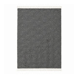 Rolf Black and White Geometric Diamond Wool Rug - Fringed, 120 x 180cm