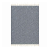 Rolf Blue Wool Geometric Diamond Rug - 120 x 180cm, Fringed Edges
