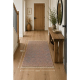 Rolf Fringed Geometric Diamond Wool Rug - Rust/Black, 120 x 180cm