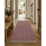Rolf Geometric Diamond Wool Rug - Red and Black, 120 x 180cm