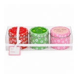 Assorted Scented Tin Candles Set - Pack of 3, Floral Designs
