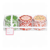 Set of 3 Lidded Floral Tin Candles - Assorted Designs, Gift Box