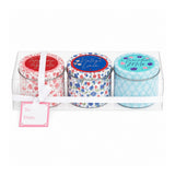 Set of 3 Scented Candle Tins - Assorted Floral Designs, Colours and Scents