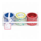 Scented Candle Tin Set - Set of 3, Assorted Floral Designs