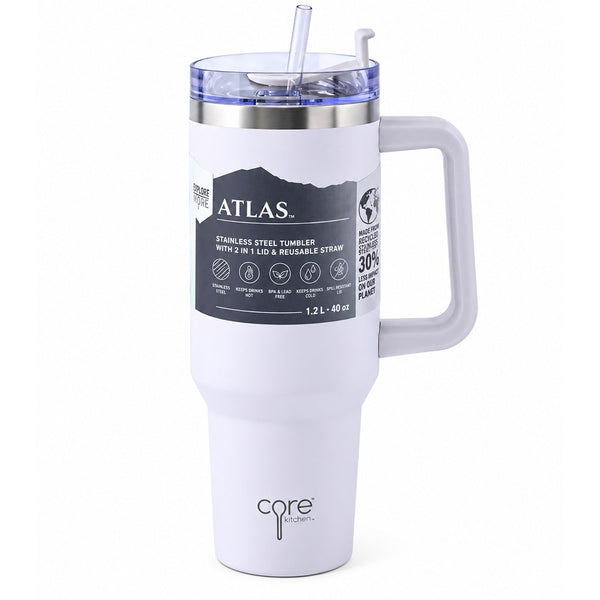 Curver Atlas Stainless Steel Tumbler 1.2L | 2-in-1 Lid with Straw