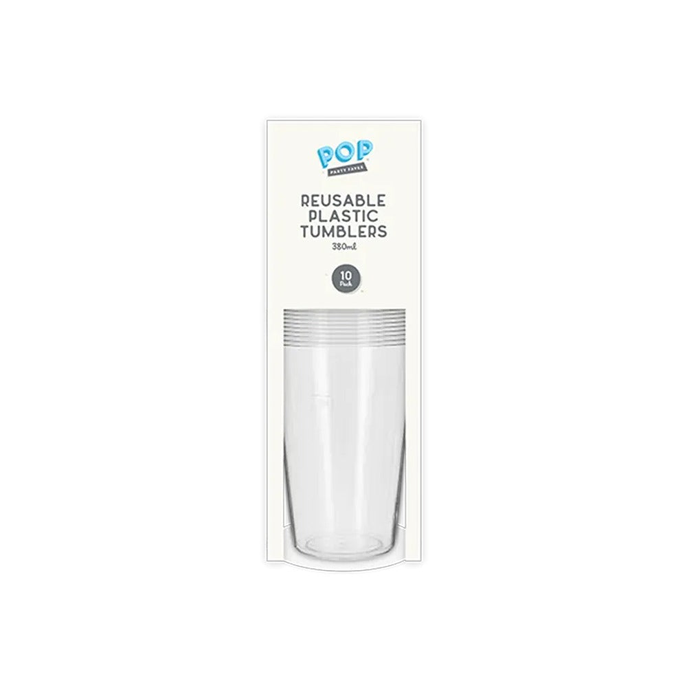 Reusable Plastic Tumblers - 380ml - 10 Pack