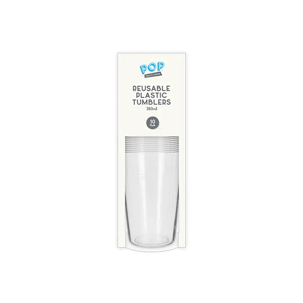 Reusable Plastic Tumblers - 380ml - 10 Pack
