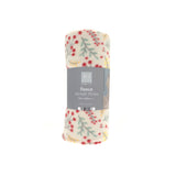 Autumnal Botanical Fleece Blanket Throw - 120 x 150cm, Cream