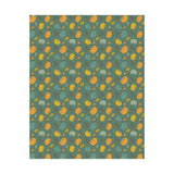Pumpkin Spice Autumn Flannel Throw Blanket - Green, 120 x 150cm